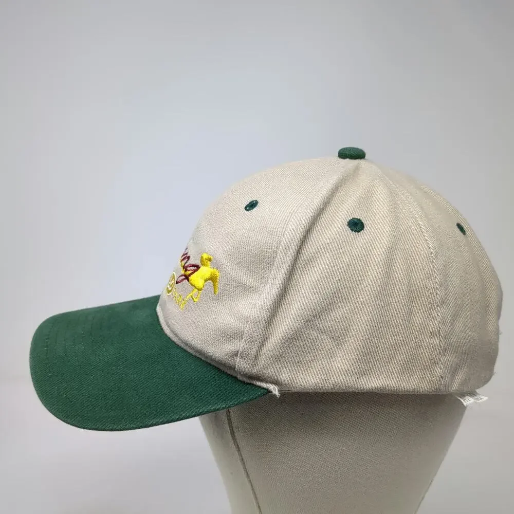 Delaware Park Racing Horse Embroidery Baseball Cap Beige Green One Size Hat